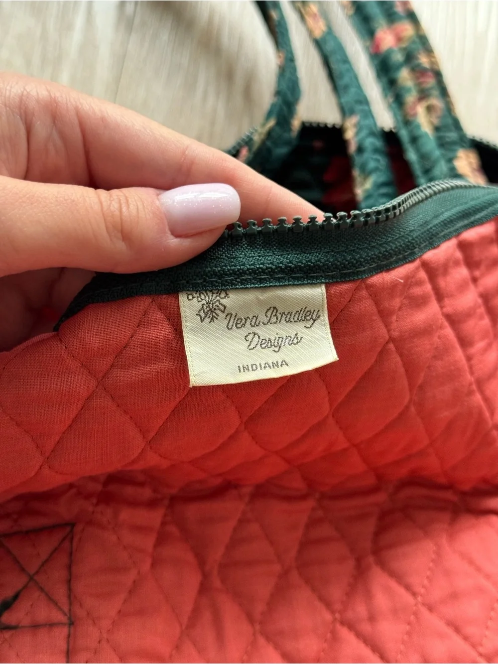 Vera Bradley Quilted Greenbriar Rare Duffle Bag Green